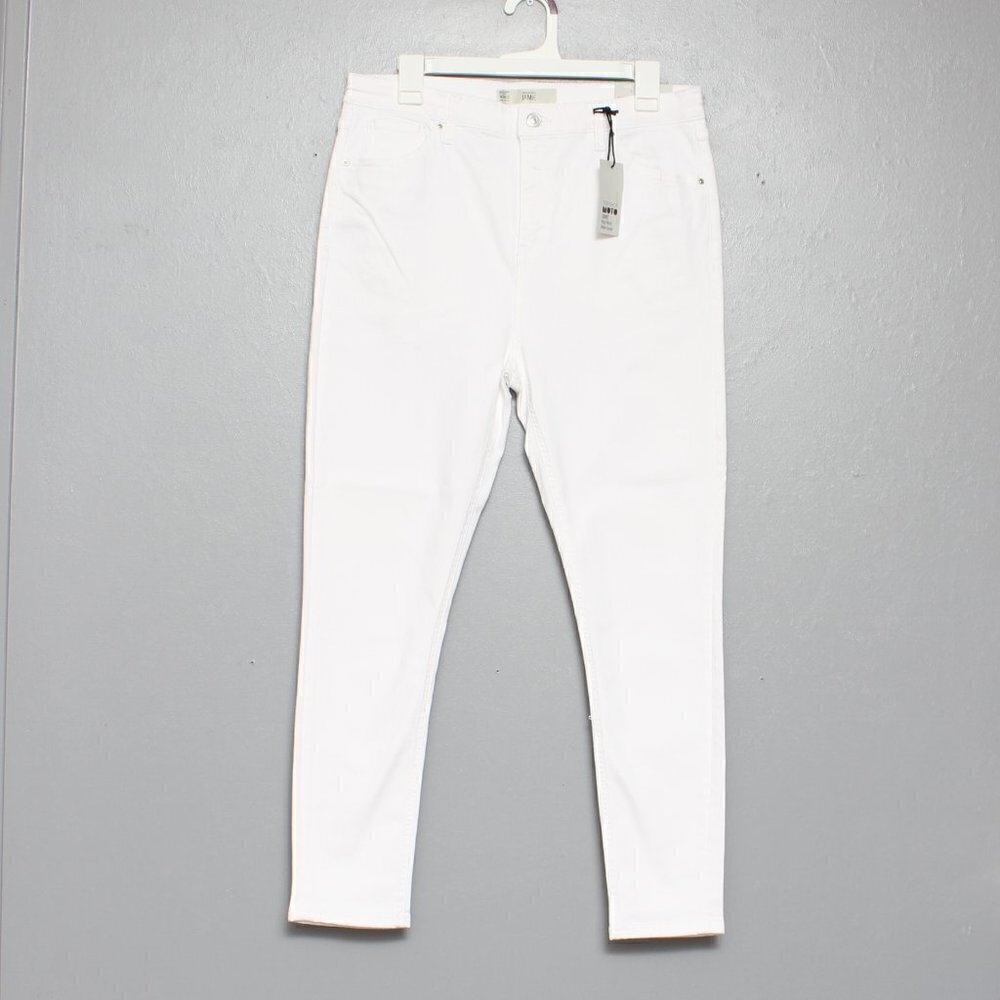 TopShop NWT Jamie Moto high waist ankle grazer white jeans